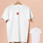 T-Shirt SelfCare: Branco - Vermelho