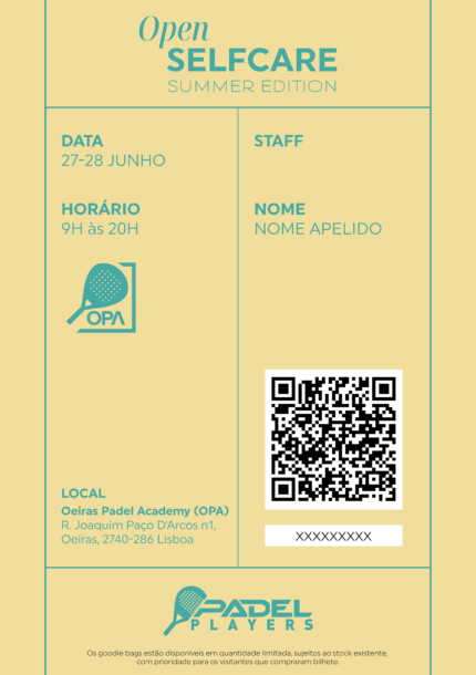 Bilhete STAFF OPEN SelfCare SUMMER edition 2026