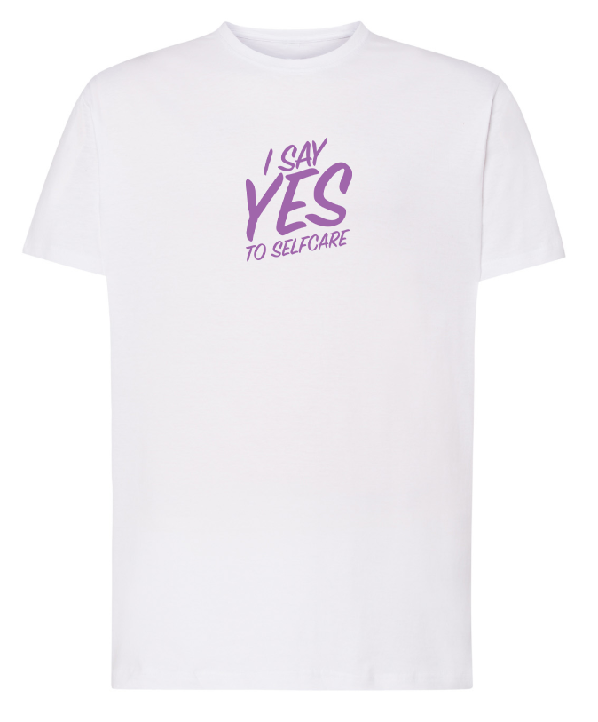 Tshirts_Brancas_Frente_roxa T-Shirt SelfCare "I SAY YES" lilás - Image 1